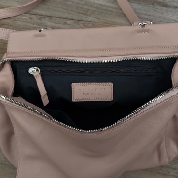 Orciani Sveva Notturno Leather Handbag Blush Pink Top Handle Crossbody - Picture 14 of 14